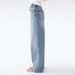 Y2K Vintage Washed Wide-Leg Jeans – High Waist Asymmetrical Hem Straight Denim Pants For Women_mkmklike.com
