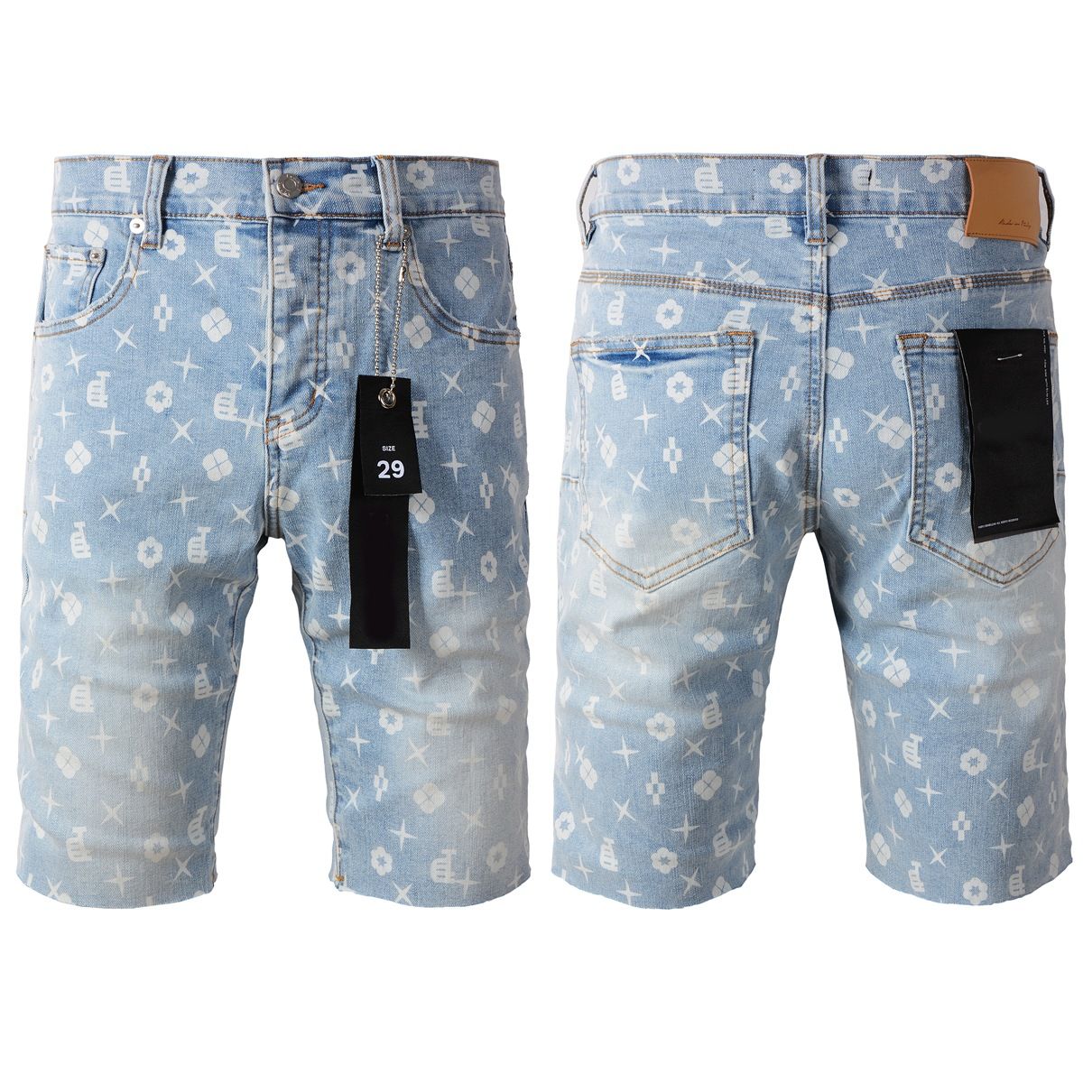 Distressed Light Wash Denim Shorts - High Waist Casual Streetwear Jeans For Women & Men (Multiple Colors & Sizes Available)_mkmklike.com