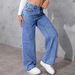 Women's High-Waisted Straight-Leg Jeans – Sweet & Edgy Stretch Denim Pants (Casual & Chic, Perfect For Streetwear & Office Looks)_mkmklike.com