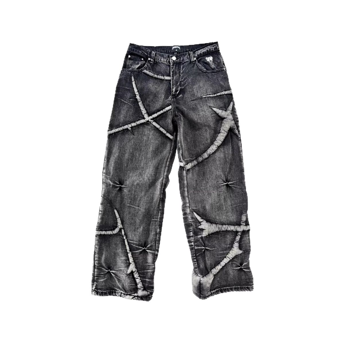Gothic Thorn-Print Distressed Jeans – Oversized Boyfriend Fit With Acid Wash (S-XXL)_mkmklike.com