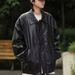 Loom European And American Street Fashion Loose Motorcycle Men's Trendy Cool High-end Pilot PU Leather Jacket Coat_mkmklike.com