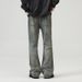Men's Clothing American High Street Autumn New Washed Bamboo Cotton Jeans Loose Flared Distressed Wide Leg Pants_mkmklike.com