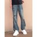 Men's Distressed Jeans, Loose Fit High Street Fashion Retro Washed Straight Leg Trousers, Slimming Versatile Casual Denim Pants_mkmklike.com