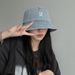 Hot Sale Summer Denim Bucket Cap Women Simple Letter Fisherman Hat Unisex Cotton Sunscreen Panama Hats Outdoor Beach Caps_mkmklike.com