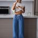 Women's Clothing High-Waisted Wide-Leg Pants Drawstring Elastic Waist Jeans Suitable_mkmklike.com