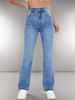 Women's Clothing High Waist Women's Straight Light Blue Jeans Slim Fit Versatile_mkmklike.com