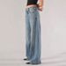 Women's Clothing 90s Vintage Low-Rise Baggy Jeans – Relaxed Fit Wide-Leg Denim Pants For Women (Light Blue)_mkmklike.com