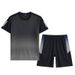 men's quick-drying summer ice silk thin running suit plus fat large size loose casual wear short-sleeved two-piece suit_mkmklike.com