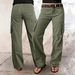Women's Retro High-Waisted Wide-Leg Stretchy Denim Work Pants with Multiple Pockets Straight Leg for American Markets_mkmklike.com