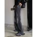 Nordmann Men's Flared Jeans American Retro Gradient Black Gray Spring Autumn Trendy Loose Straight Casual Pants_mkmklike.com