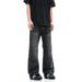 Men's Clothing Vintage Black-Gray Distressed Flared Jeans For Men & Women – High Waist, Loose Fit, Slimming Straight Leg Denim Pants_mkmklike.com