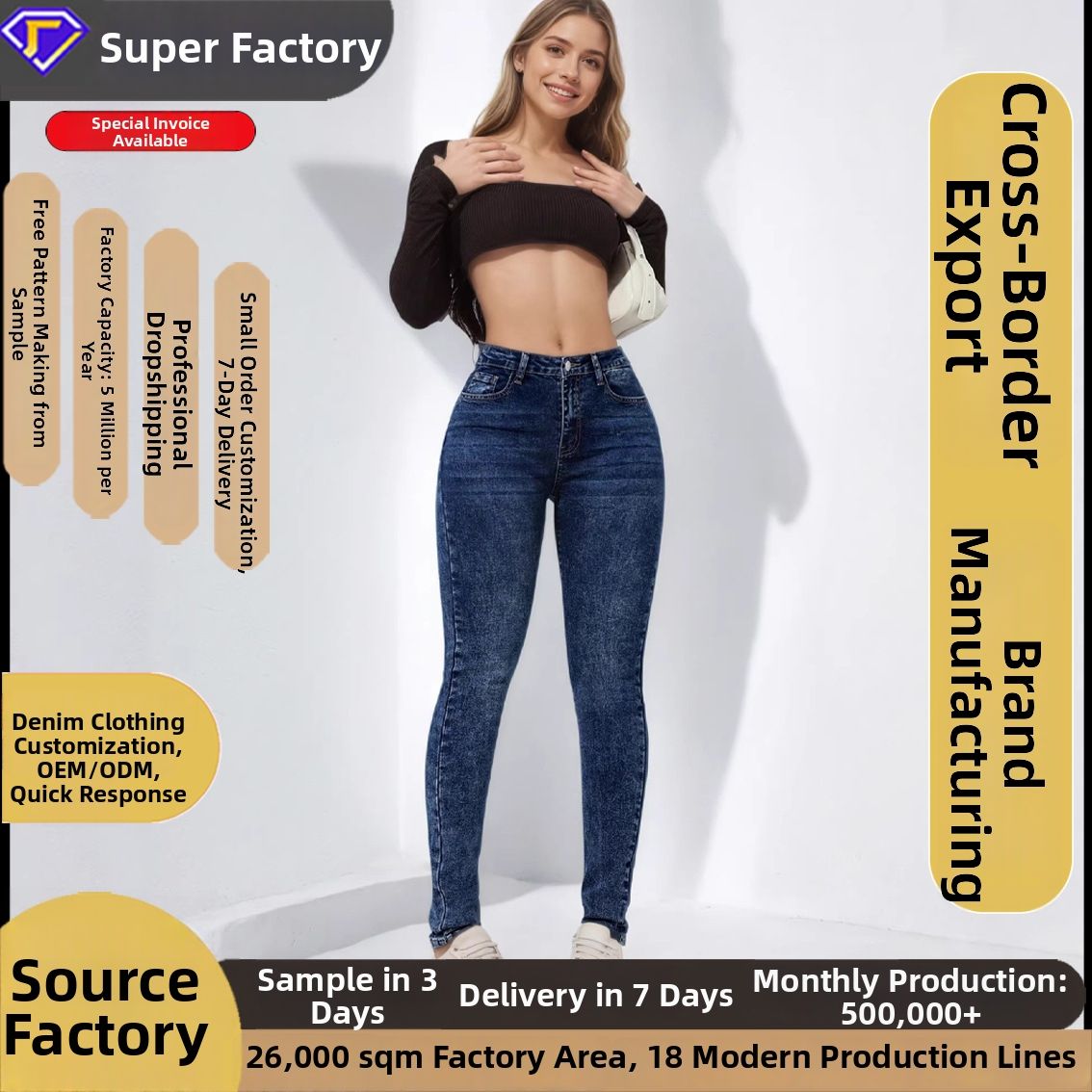 Summer New Arrival European And American Style Women's Stretch Slim Fit Skinny Jeans Hot Selling Foreign Trade Denim_mkmklike.com