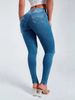 Women's High Waist Stretch Skinny Jeans - Comfortable Slim Fit Denim Pants For Casual & Street Style (Light Blue, Dark Blue)_mkmklike.com