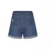 Women's Clothing Women's Summer New Straight Slim Fit Worn Hem Denim Shorts_mkmklike.com