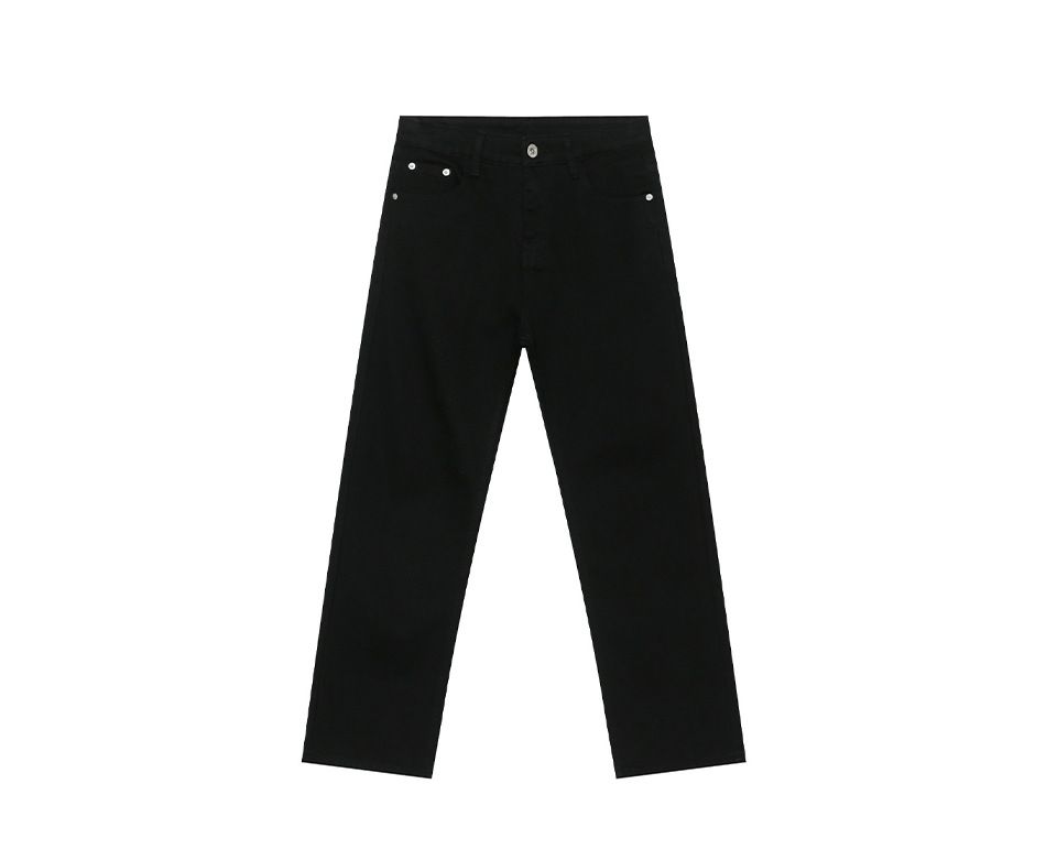 EF JEANS | 2025 Spring New Solid Color Simple Slim-fit Straight Skinny Men's And Women's Washed Fleece Jeans_mkmklike.com