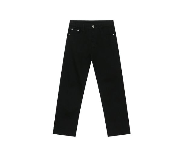 EF JEANS | 2025 Spring New Solid Color Simple Slim-fit Straight Skinny Men's And Women's Washed Fleece Jeans_mkmklike.com