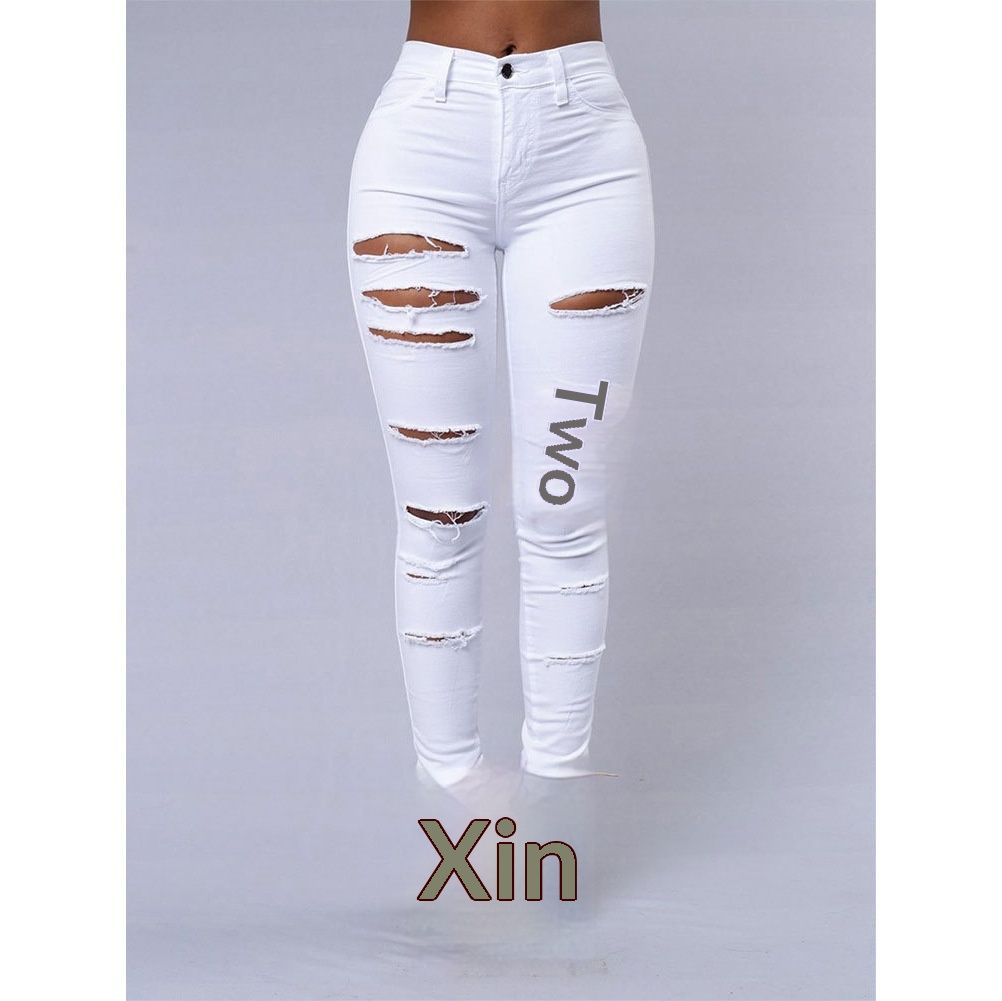 Cross-border , Wish, , Ripped Jeans Women, Slim-fit Pants, Versatile Street Style For Trendy Women_mkmklike.com