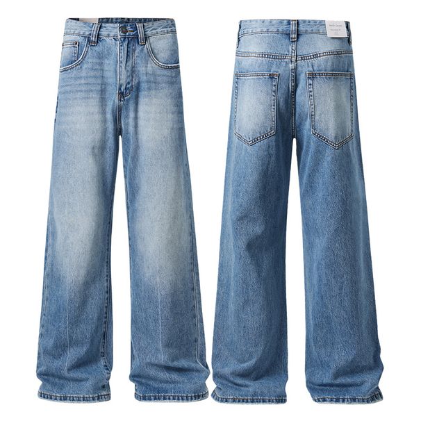 Men's Vintage Washed Denim Jeans – 90s Retro Baggy Flare Pants For Streetwear & Casual Outfits_mkmklike.com