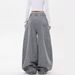 American Retro Striped Curved Banana Jeans For Women, New Spring And Autumn Style, Loose Wide-leg Cargo Pants With Large_mkmklike.com