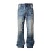 American Retro Jeans Men's Summer New Ins Trendy Brand Loose Straight Pants Fashionable Personality Design Flared Pants_mkmklike.com