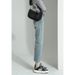 New Style Straight-leg Jeans For Women From Guangzhou, Popular High-waisted Loose-fitting Slimming Light-colored Cropped_mkmklike.com