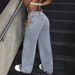 Women's Clothing Mid Waist Strap Design Jeans_mkmklike.com