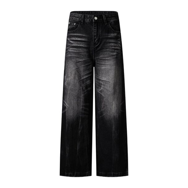 Washed Distressed Jeans For Men Dad Punk Street Style Wave Ripped Vintage Loose Straight Long Pants_mkmklike.com