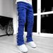 Men's Straight Leg Denim Casual Pants Versatile European American Street Style INS Elastic Patch Cross Border Fashion_mkmklike.com