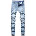 Men's Clothing Distressed And Faded Slim Fit Jeans, Fashionable Vintage Skinny Jeans._mkmklike.com