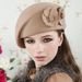 Hot Sale 2024 Wool Felt Dual Flowers Vintage French Plaid Top Painter Beret Women Hat Winter Thermal Artist Casual Cap_mkmklike.com
