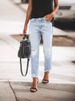 Women’s Clothing hole free elastic retro fashion denim trousers for women_mkmklike.com