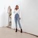 Women's Clothing High Waist Straight Leg Denim Jeans - Classic Blue Washed Cotton Casual Trousers For Everyday Wear_mkmklike.com