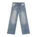 Men's Clothing Autumn Retro Distressed Washed White Jeans Loose And Versatile Mopping Casual Pants_mkmklike.com