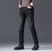 Pure High-End Men's Spring Straight Slim Long Pants 2025 Autumn And Winter New Elastic Business Casual Jeans_mkmklike.com