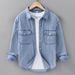 Casual Long Sleeved Denim Shirt, Men's Trendy Versatile Retro Workwear Shirt, Men's Outerwear Top_mkmklike.com