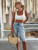 K New Urban Casual Loose Hole Women's Denim Shorts_mkmklike.com