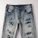 American Jeans Trendy Brand Multi-hole Patch Beggar Pants Pleated And Versatile Slim Fit Small Foot Jeans Men #677_mkmklike.com