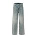 Men's Clothing Retro Washed Denim Mopping Pants For Men And Women Trendy Brand Loose Couple Casual Versatile Straight Wide Leg Trousers_mkmklike.com