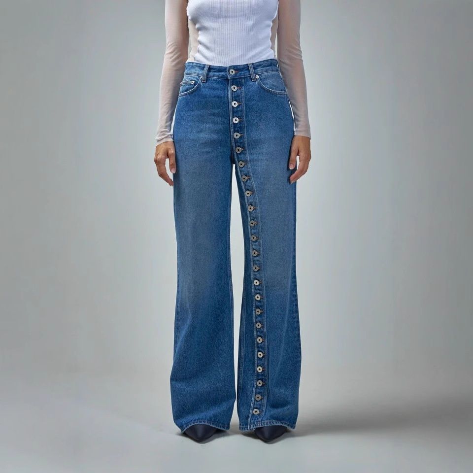 European And American Cross-border Vintage Washed High Street Personalized Women's Jeans, New Autumn Design,_mkmklike.com