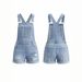 Summer Women's Distressed Denim Overalls Shorts Loose Casual Versatile Style Cross Border Foreign Trade Source Factory_mkmklike.com