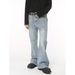 Men's Clothing Simple White Light Blue Flared Denim Pants Trend_mkmklike.com