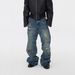 Men's Trendy Y2K American Style Jeans High Street Washed Slim Fit Straight Leg Long Pants_mkmklike.com