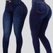 Women's High Waist Stretchy Skinny Jeans - Tummy Control & Booty Lift - Classic Blue Denim Pants For Work & Casual_mkmklike.com