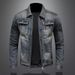 Northfold Wholesale Autumn Motorcycle Fashion Trendy Korean Version Men's Slim Fit Coat Retro Casual Stylish Denim Jacket_mkmklike.com