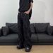 Men's American Retro Washed Denim Jeans High Street Style Loose Wide Leg Straight Leg Floor Length Trousers Black Blue Cotton_mkmklike.com