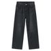 EF JEANS | 2024 New American Personality Retro Old Black Grey Simple Loose Wide Leg Jeans Men And Women_mkmklike.com