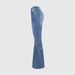 Women's Mid Waist Slim Fit Flared Jeans With Lace-Up Bow Tie Detail - Stretch Denim Trousers For Casual & Chic Style_mkmklike.com