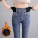 High-waisted Jeans Women 2024 Spring/autumn New Style Plus Size For Plus-size Women, Slim-fit Stretchy Skinny Pants With_mkmklike.com