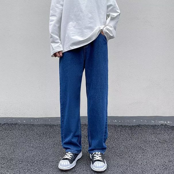 Men's Clothing Men's Summer Loose Straight Leg Jeans Denim Clothing For Formal & Casual Slim Fit Straight Leg Mid Rise Jeans_mkmklike.com