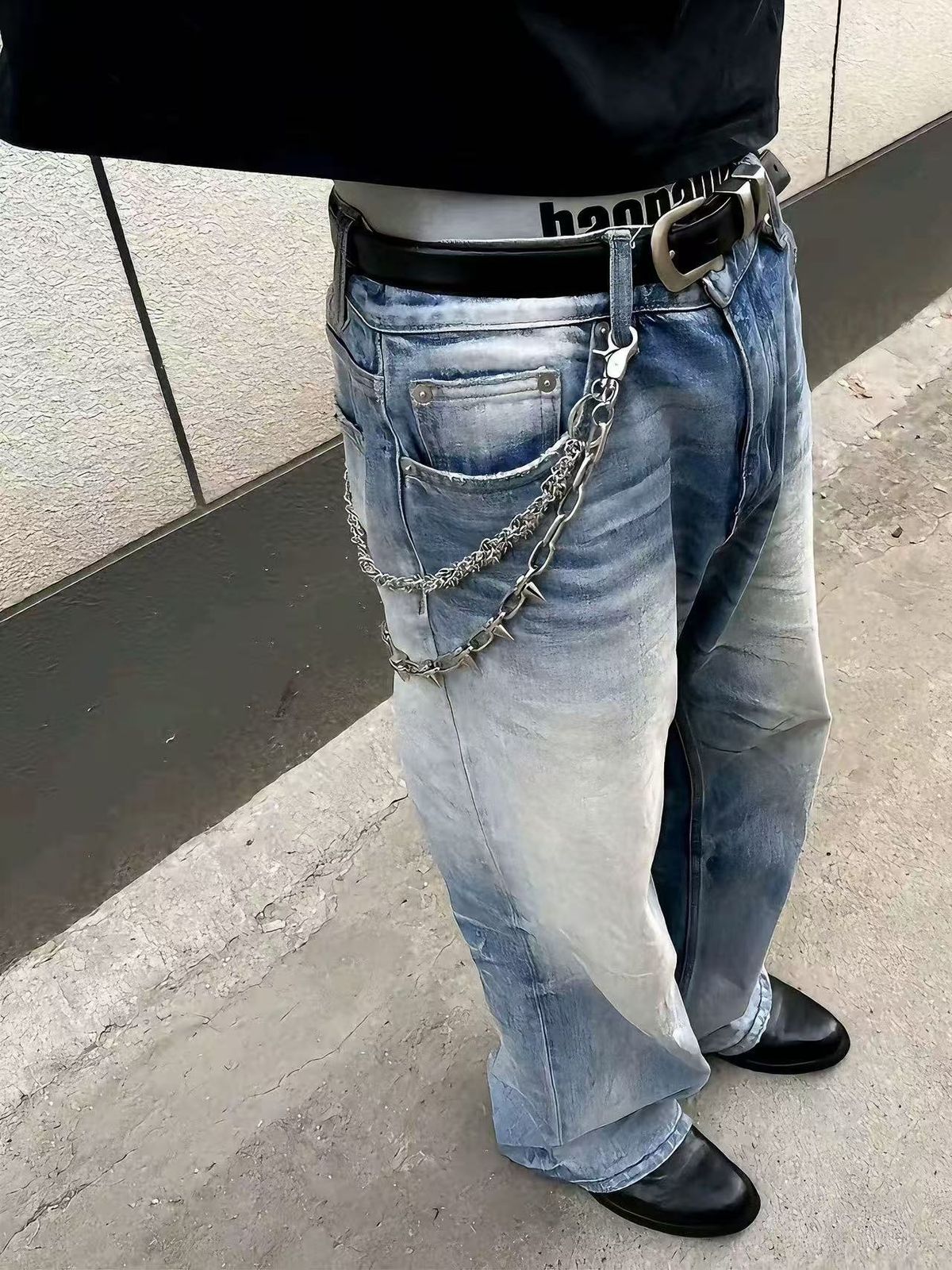 Vintage Washed Baggy Jeans – A-Line Bootcut Denim Pants With Clean Fit (S/M/L/Xl) Authentic Washed Finish_mkmklike.com